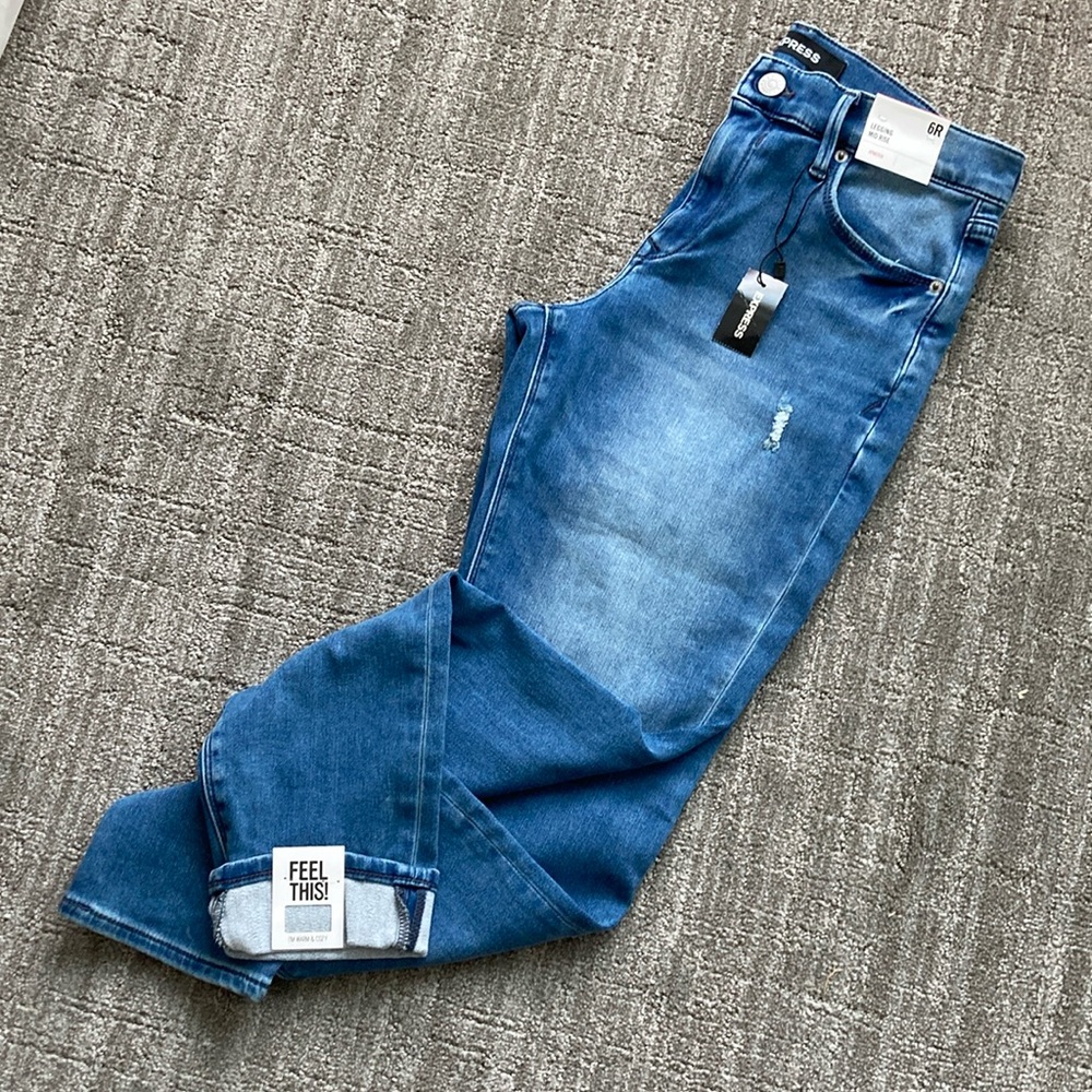 Express Legging Mid Rise Stretch Jeans w/ Warm Fabric on the Inside